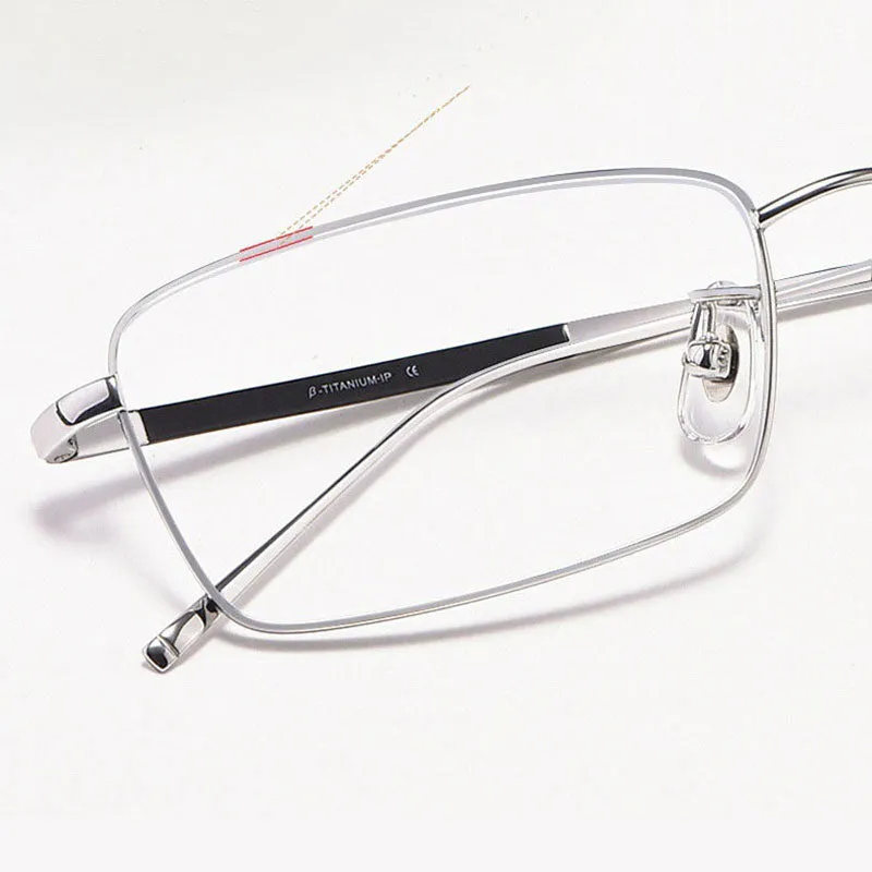 Hotochki Unisex Full Rim Beta Titanium Electro Plated Frame Eyeglasses 10109