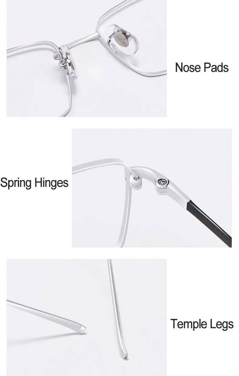 Hotochki Unisex Full Rim Beta Titanium Electro Plated Frame Eyeglasses 10109