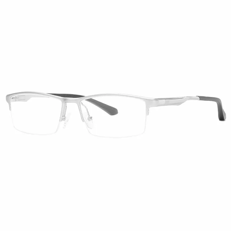 Hotochki Unisex Semi Rim Aluminum Magnesium Alloy Frame Eyeglasses 6286