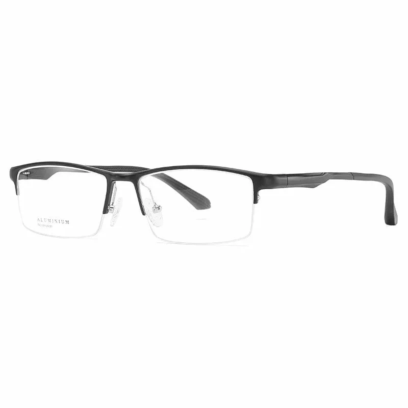 Hotochki Unisex Semi Rim Aluminum Magnesium Alloy Frame Eyeglasses 6286