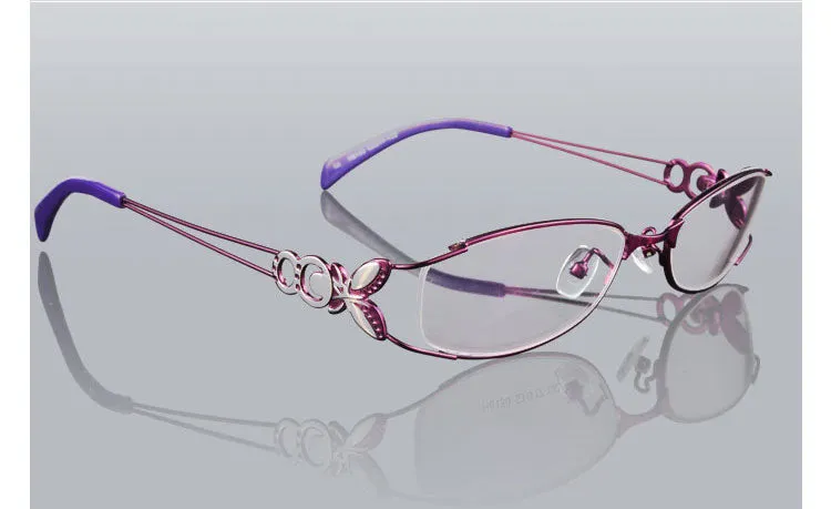 Hotochki Women's Full Rim Eyeglasses Butterfly Alloy 6150