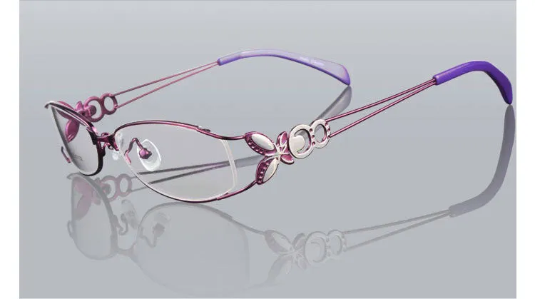 Hotochki Women's Full Rim Eyeglasses Butterfly Alloy 6150