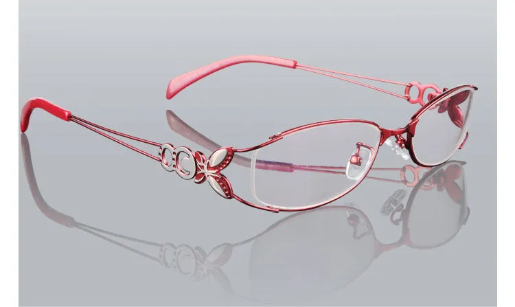 Hotochki Women's Full Rim Eyeglasses Butterfly Alloy 6150