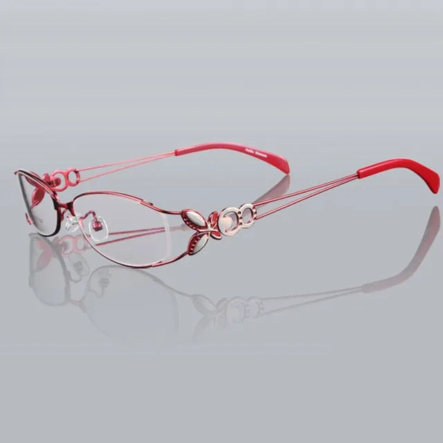 Hotochki Women's Full Rim Eyeglasses Butterfly Alloy 6150