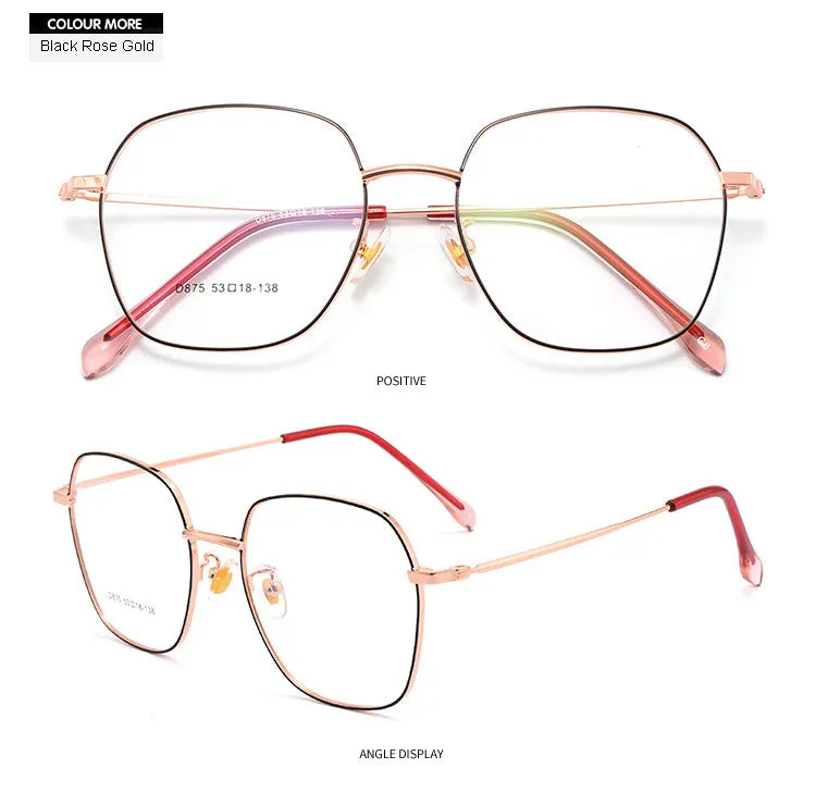 Hotony Unisex Full Rim Polygon Alloy Frame Spring Hinge Eyeglasses D875