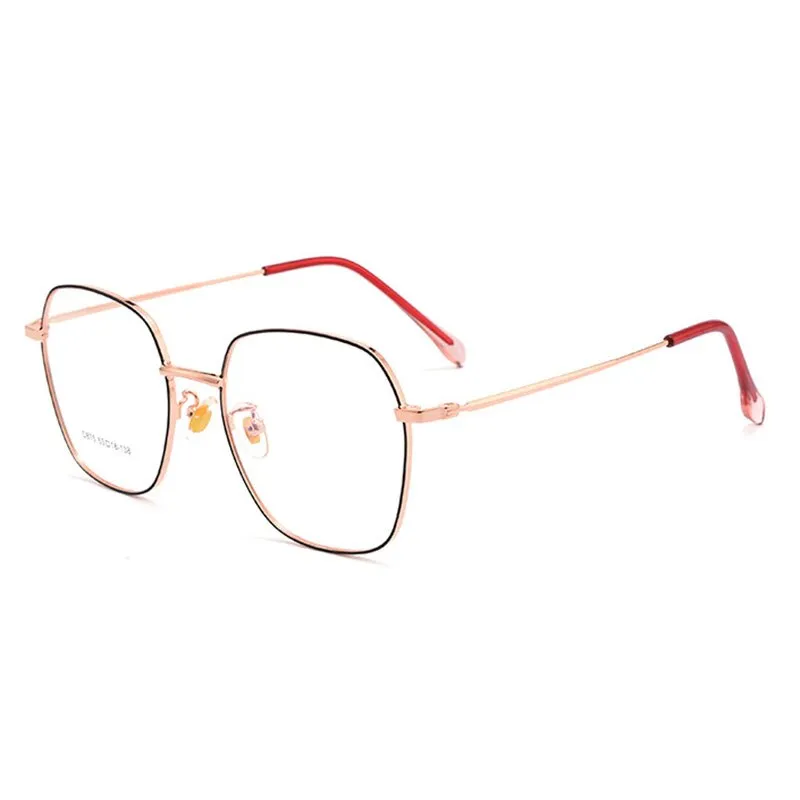 Hotony Unisex Full Rim Polygon Alloy Frame Spring Hinge Eyeglasses D875