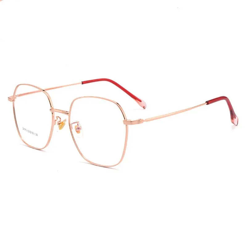 Hotony Unisex Full Rim Polygon Alloy Frame Spring Hinge Eyeglasses D875