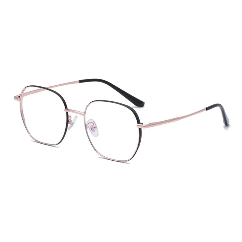 Hotony Unisex Full Rim Polygonal Round Titanium Frame Eyeglasses 1119