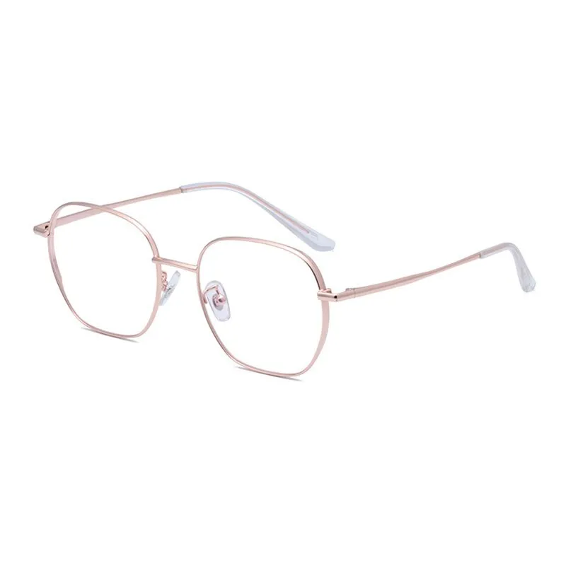 Hotony Unisex Full Rim Polygonal Round Titanium Frame Eyeglasses 1119