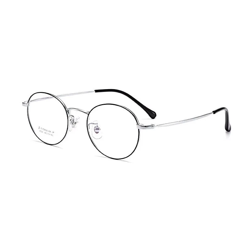 Hotony Unisex Full Rim Round Beta Titanium Frame Eyeglasses 8123