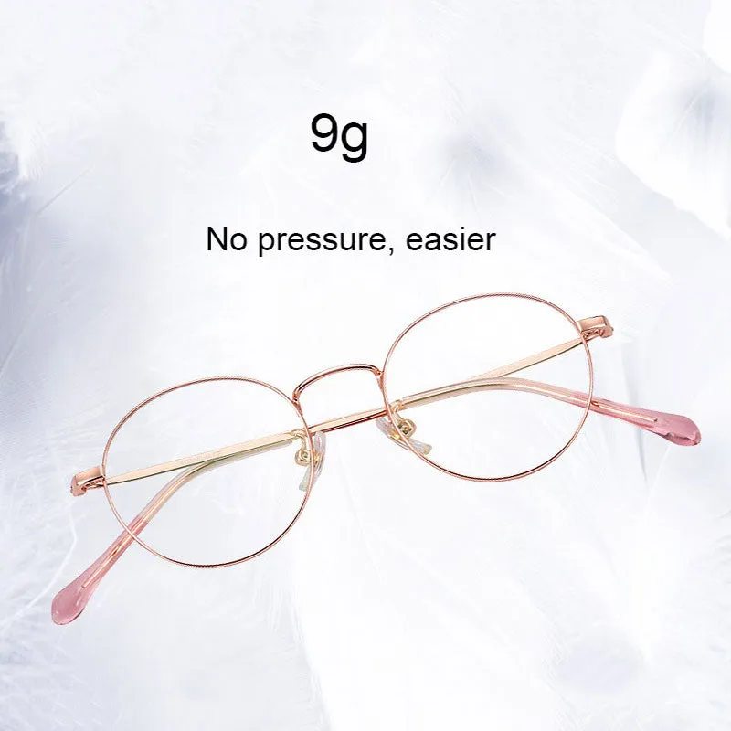 Hotony Unisex Full Rim Round Beta Titanium Frame Eyeglasses 8123