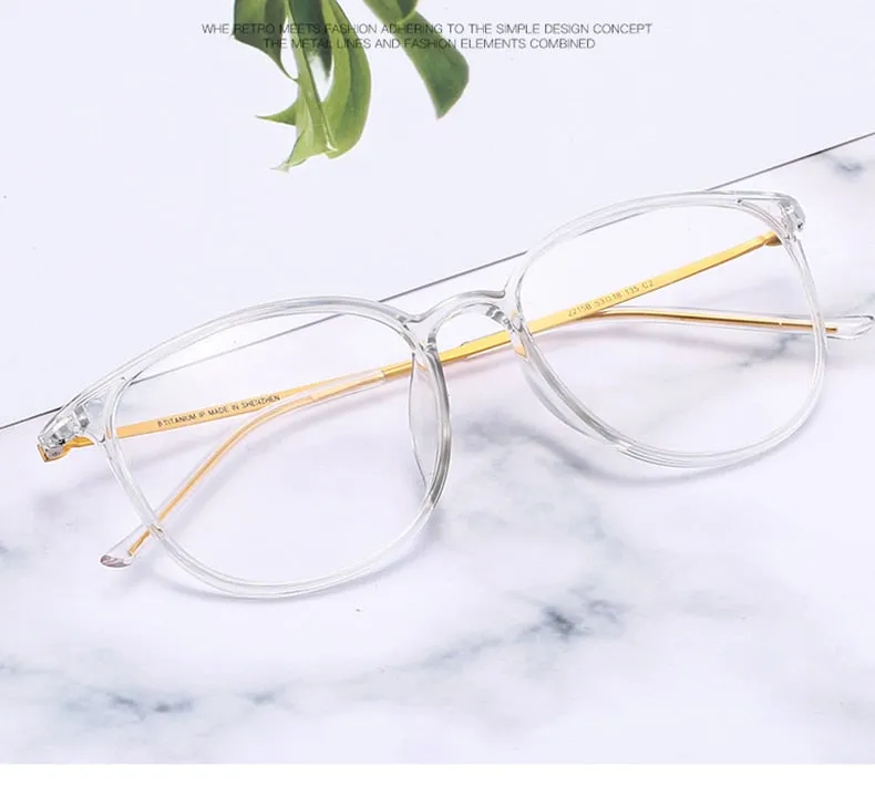 Hotony Unisex Full Rim Square TR 90 Alloy Frame Eyeglasses 2212