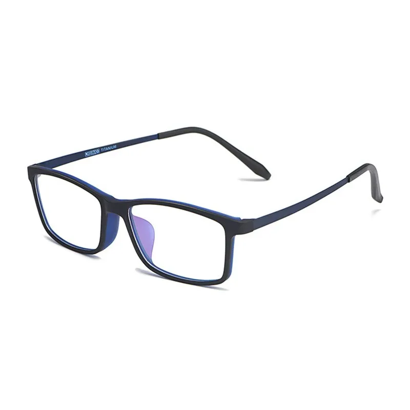 Hotony Unisex Full Rim Square TR 90 Resin Beta Titanium Frame Eyeglasses 3048