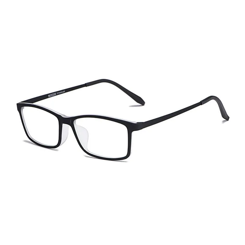 Hotony Unisex Full Rim Square TR 90 Resin Beta Titanium Frame Eyeglasses 3048