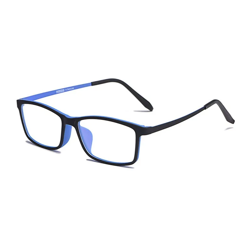 Hotony Unisex Full Rim Square TR 90 Resin Beta Titanium Frame Eyeglasses 3048