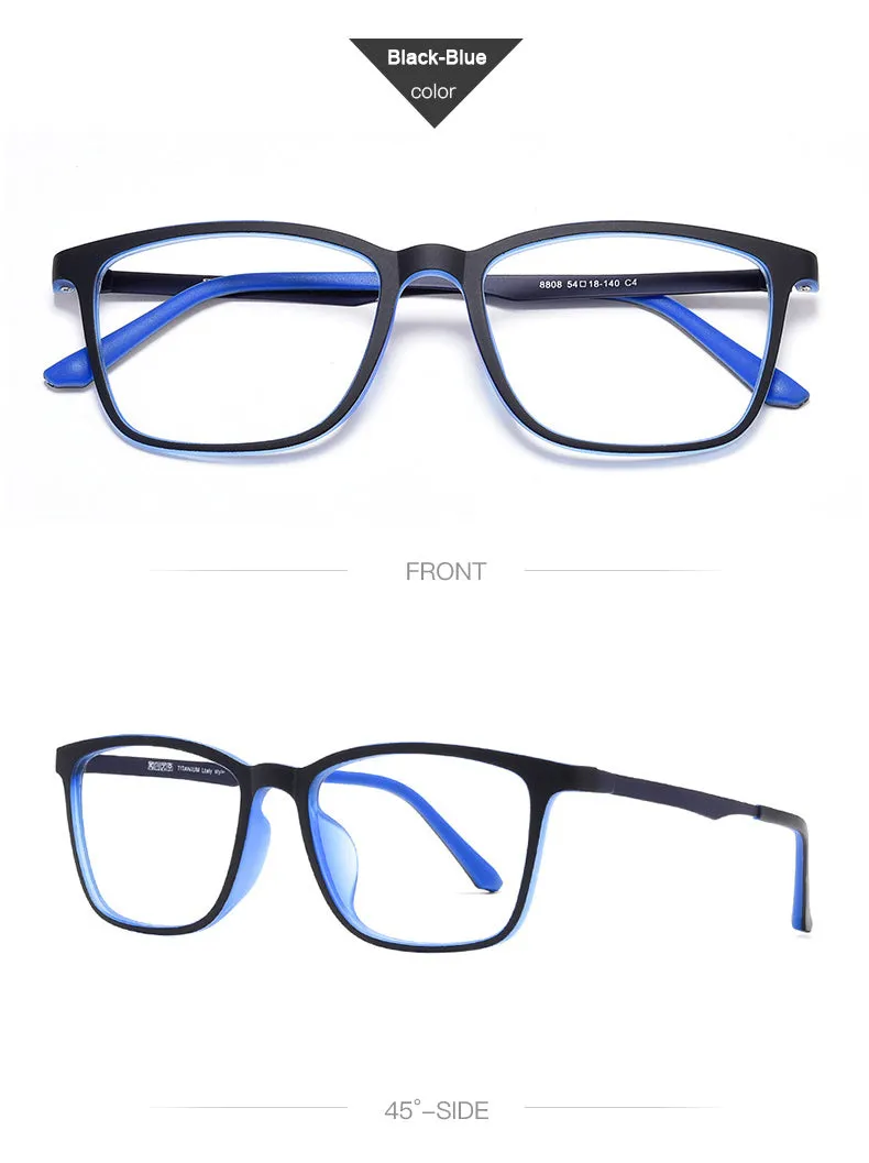 Hotony Unisex Full Rim Square Ultem Frame Eyeglasses 8808