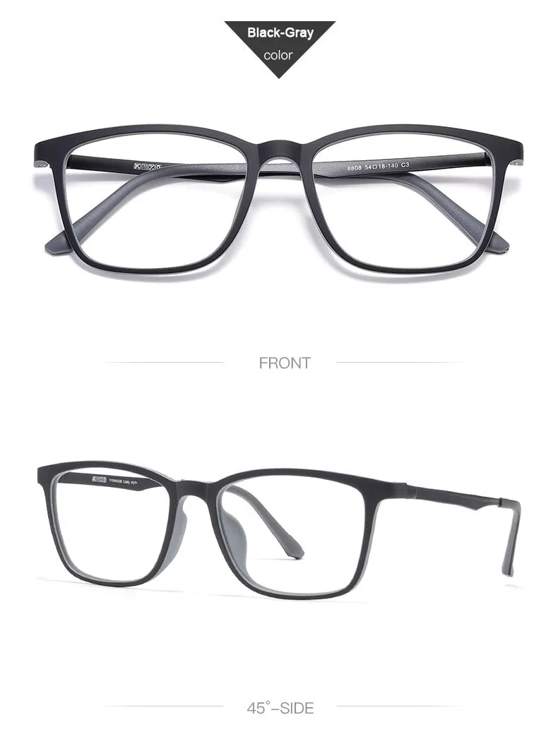 Hotony Unisex Full Rim Square Ultem Frame Eyeglasses 8808