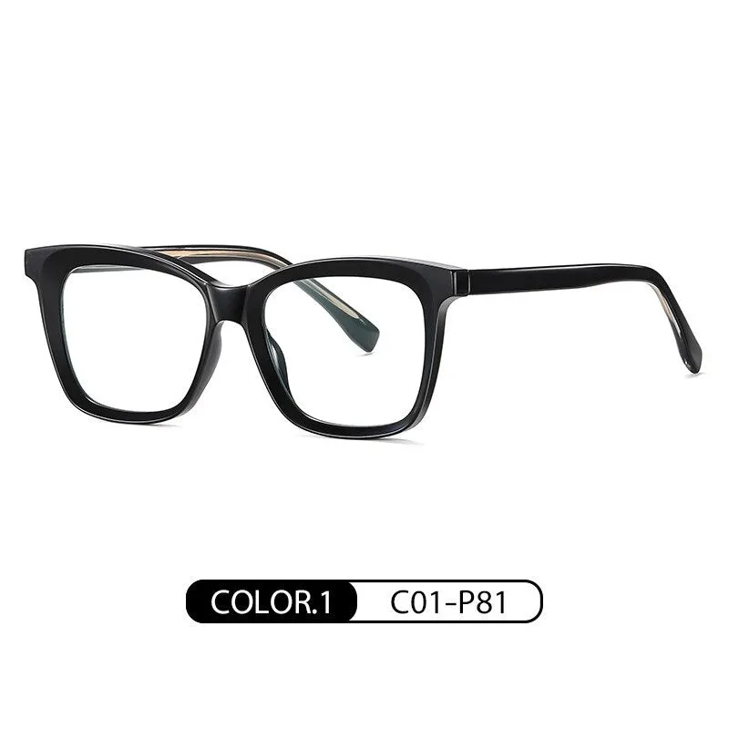 Hotony Women Full Rim Square Cat Eye Tr 90 Eyeglasses Trbc906