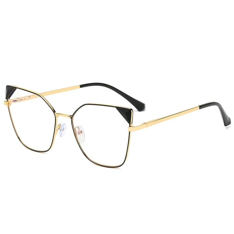 Hotony Women's Full Rim Cat Eye Alloy Frame Eyeglasses 95807