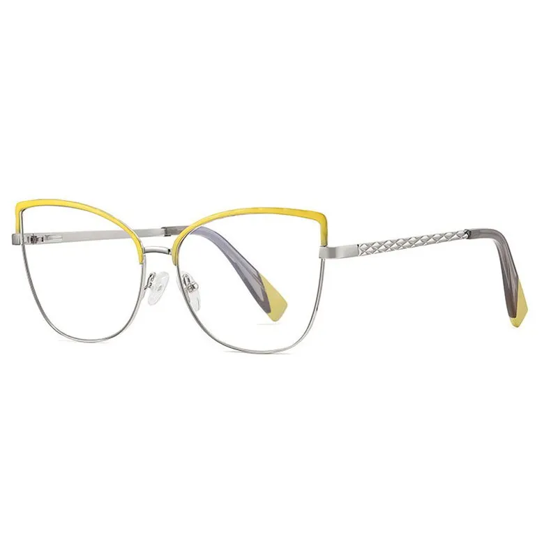 Hotony Women's Full Rim Cat Eye TR 90 Resin Alloy Frame Eyeglasses 3024