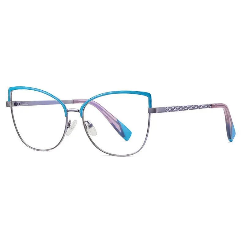 Hotony Women's Full Rim Cat Eye TR 90 Resin Alloy Frame Eyeglasses 3024