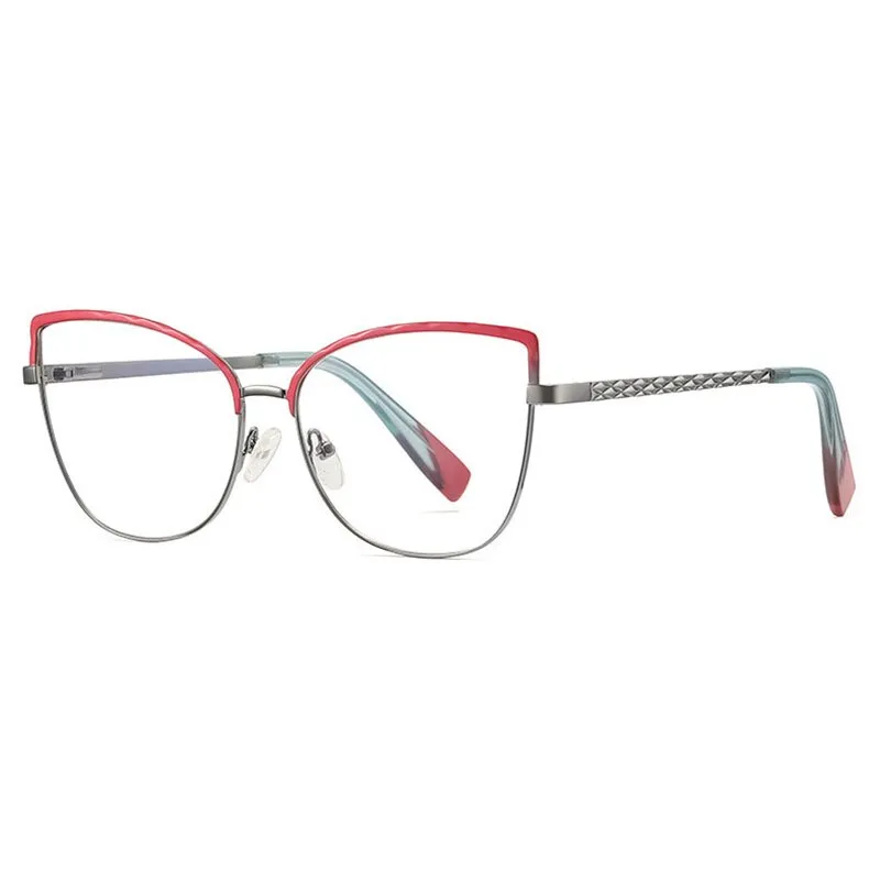 Hotony Women's Full Rim Cat Eye TR 90 Resin Alloy Frame Eyeglasses 3024