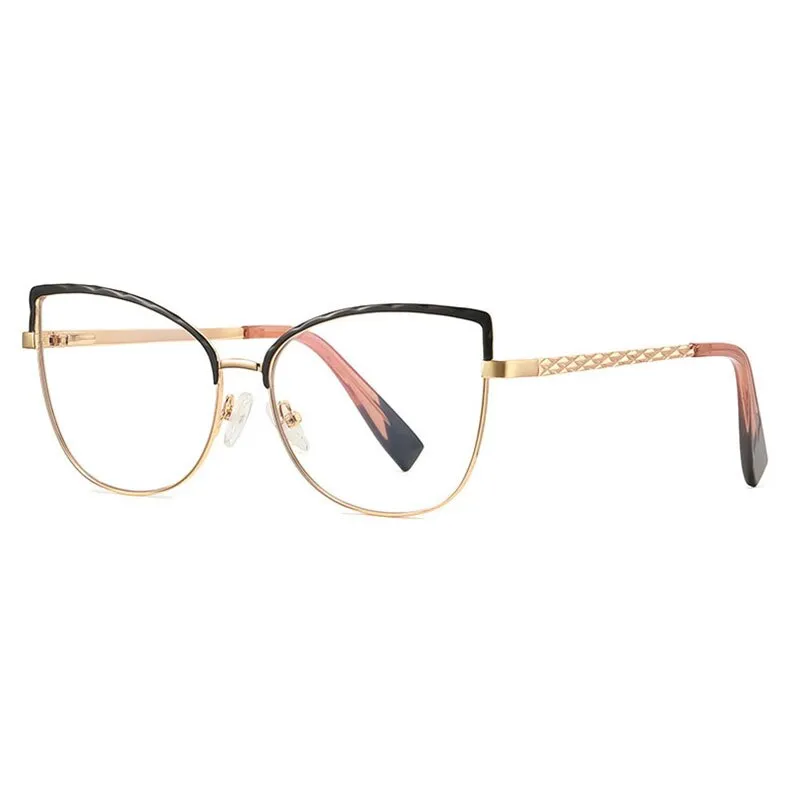 Hotony Women's Full Rim Cat Eye TR 90 Resin Alloy Frame Eyeglasses 3024