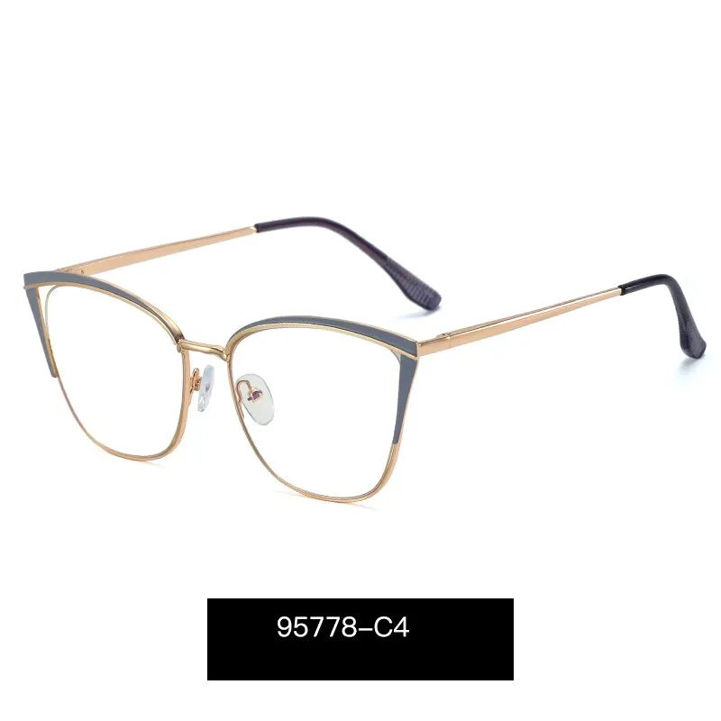 Hotony Womens High-Quality TR 90 Resin Alloy Full Rim Cat Eye Eyeglasses, Model 95778