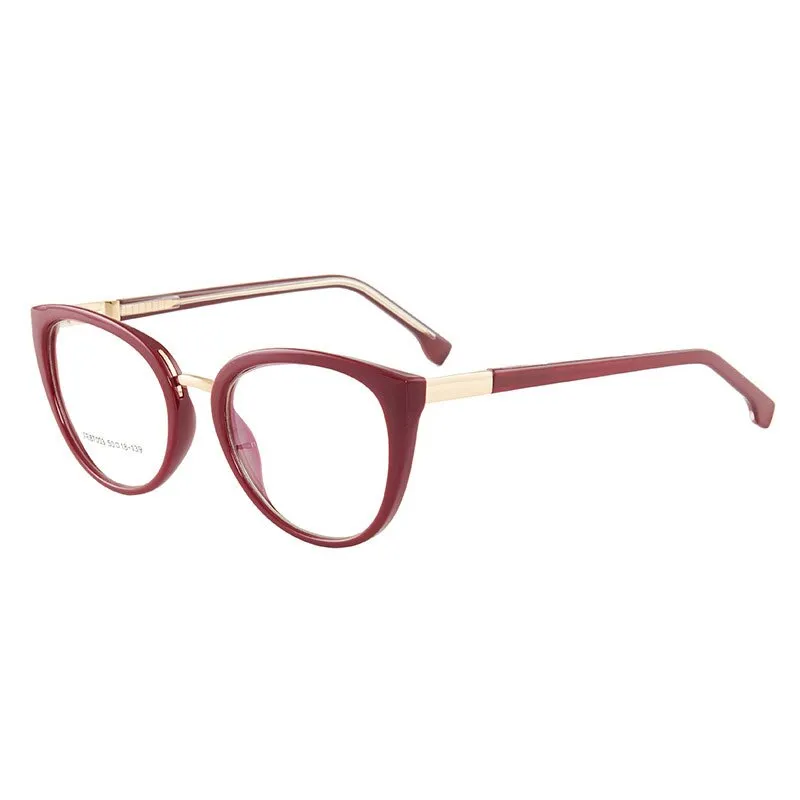 Hotony Women's Full Rim Round Cat Eye Acetate Eyeglasses 7003