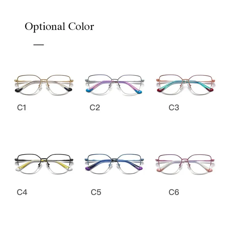 Hotony Women's Full Rim Square Alloy Eyeglasses 3028