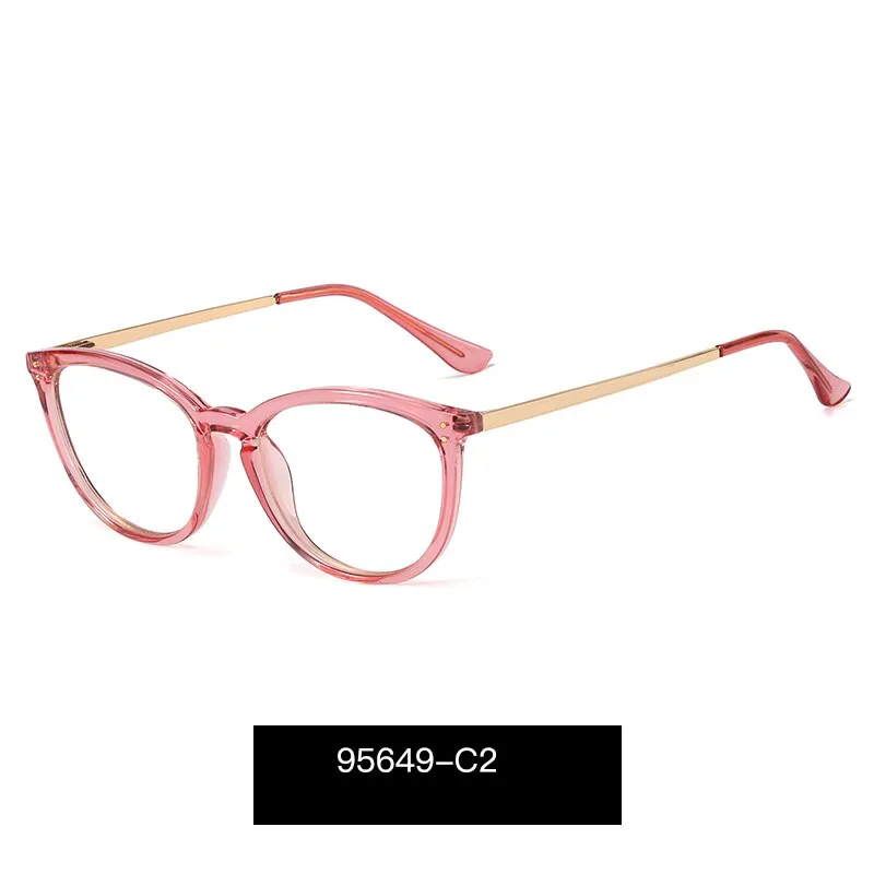 Hotony Women's Full Rim Square Cat Eye Acetate Alloy Eyeglasses 95649