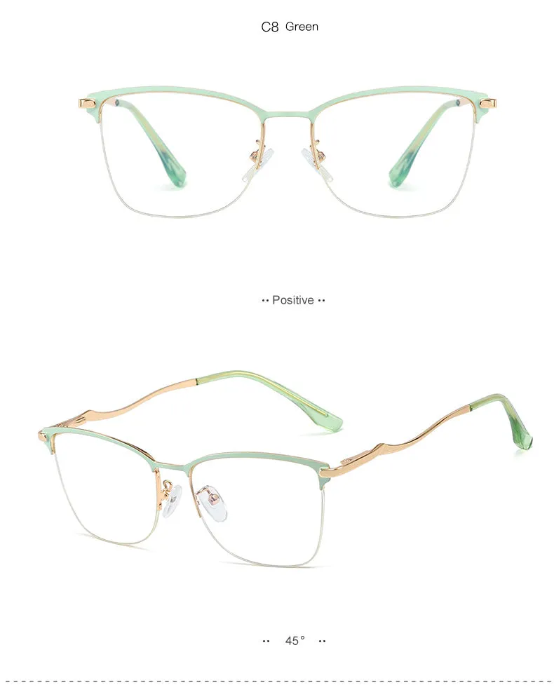 Hotony Women's Full Rim Square TR 90 Resin Alloy Frame Eyeglasses 95726