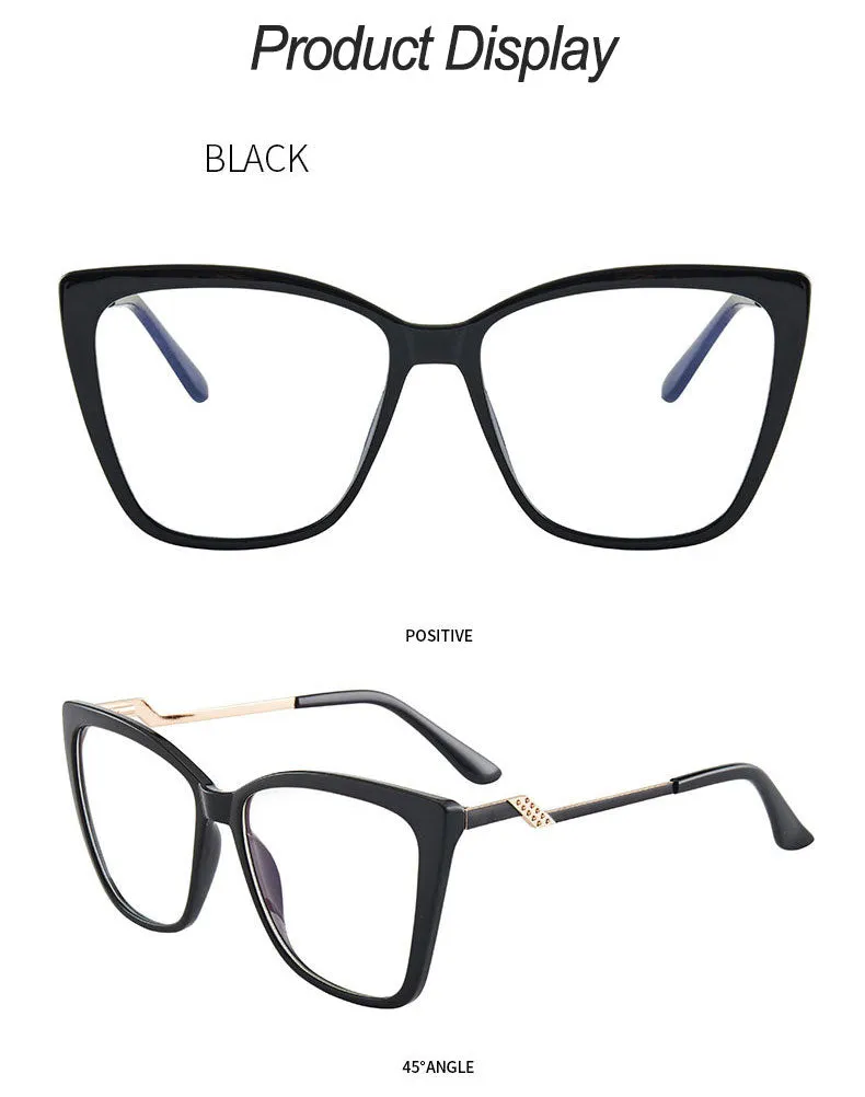 Hotony Women's Full Rim TR 90 Resin Square Cat Eye Frame Eyeglasses 7049