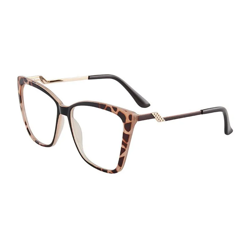 Hotony Women's Full Rim TR 90 Resin Square Cat Eye Frame Eyeglasses 7049