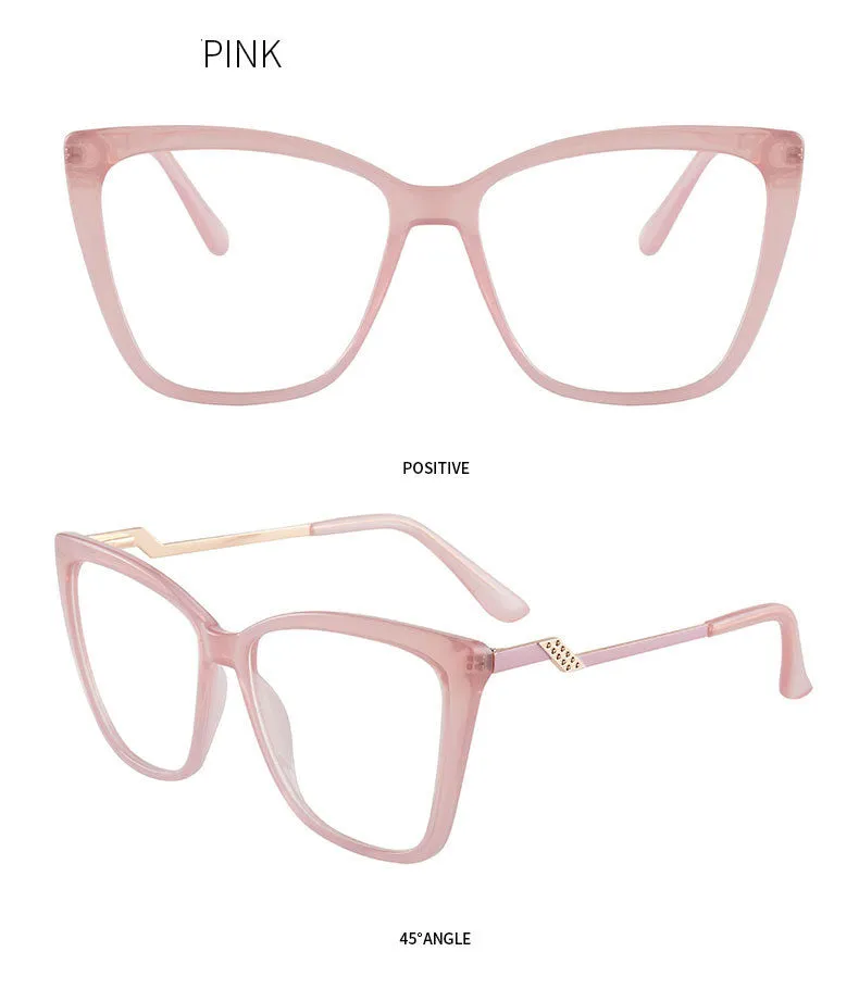 Hotony Women's Full Rim TR 90 Resin Square Cat Eye Frame Eyeglasses 7049