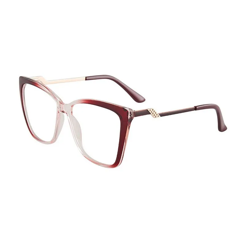 Hotony Women's Full Rim TR 90 Resin Square Cat Eye Frame Eyeglasses 7049