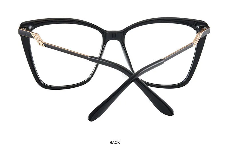 Hotony Women's Full Rim TR 90 Resin Square Cat Eye Frame Eyeglasses 7049