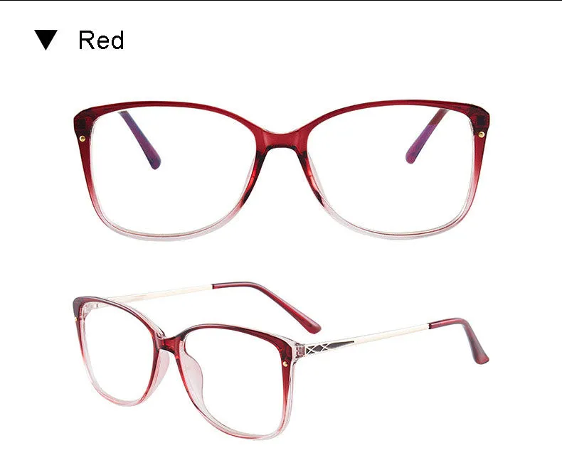 Hotony Women's Full Rim TR 90 Resin Square Frame Eyeglasses 7034