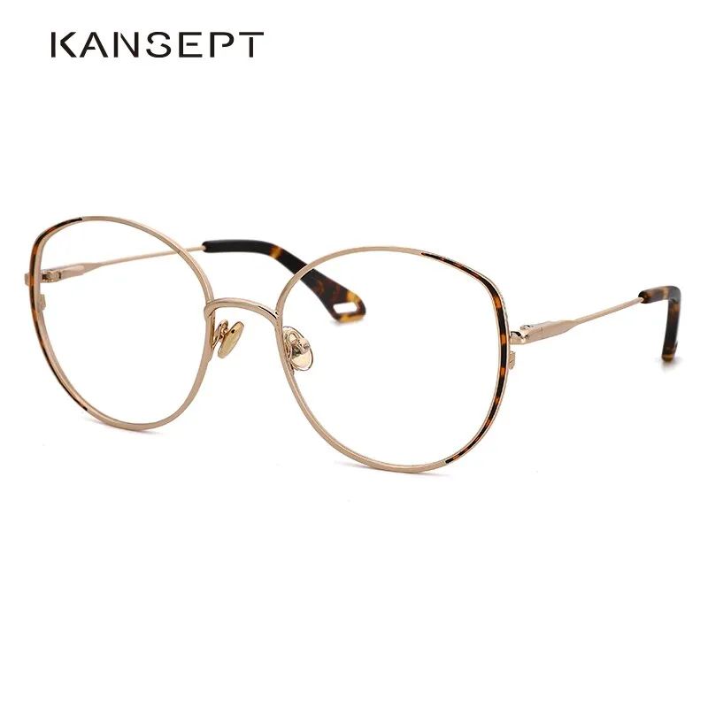 Kansept Women's Full Rim Round Stainless Steel Frame Eyeglasses Oq1003