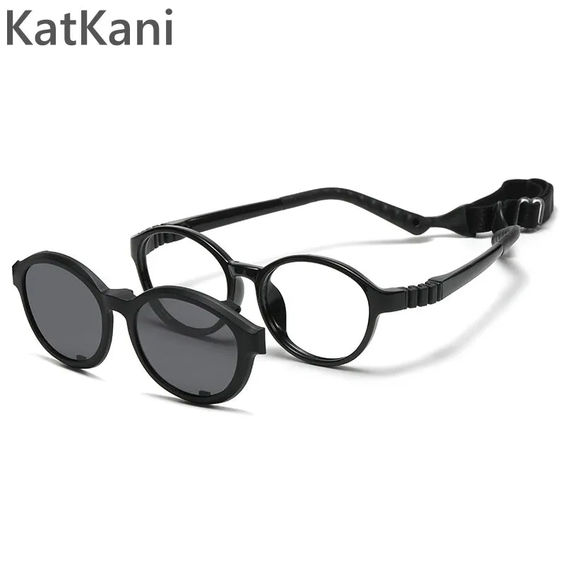 KatKani Childrens Unisex Full Rim Round Plastic Eyeglasses 18271