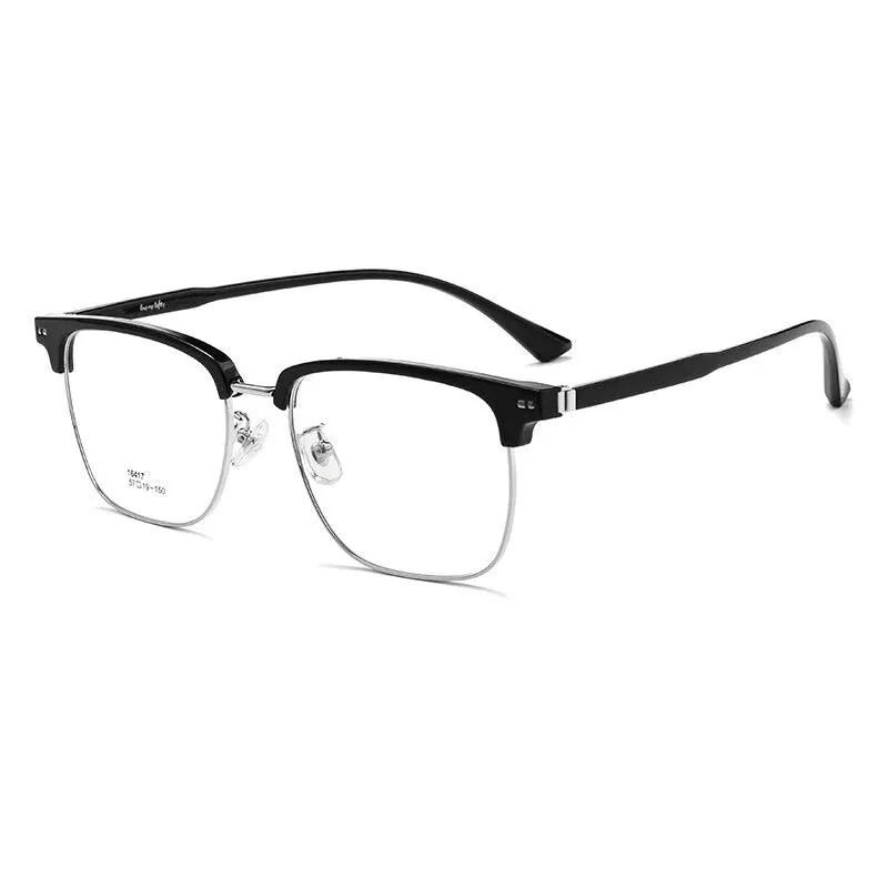 KatKani Men's Semi Rim Large Square Alloy Eyeglasses 16417h