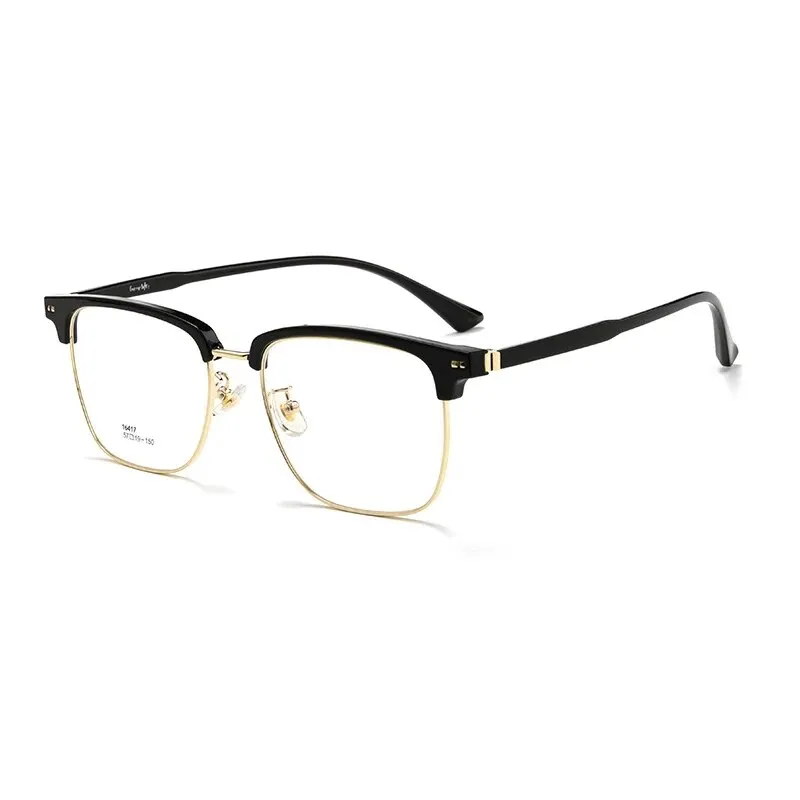 KatKani Men's Semi Rim Large Square Alloy Eyeglasses 16417h