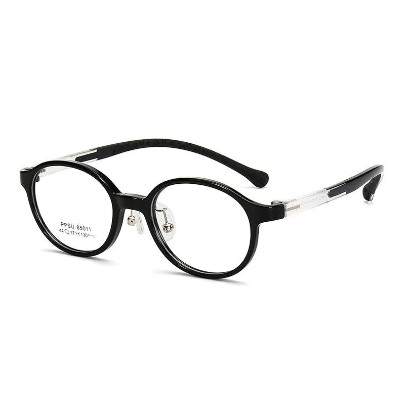 KatKani Unisex Children's Full Rim Round Silicone Eyeglasses 85011