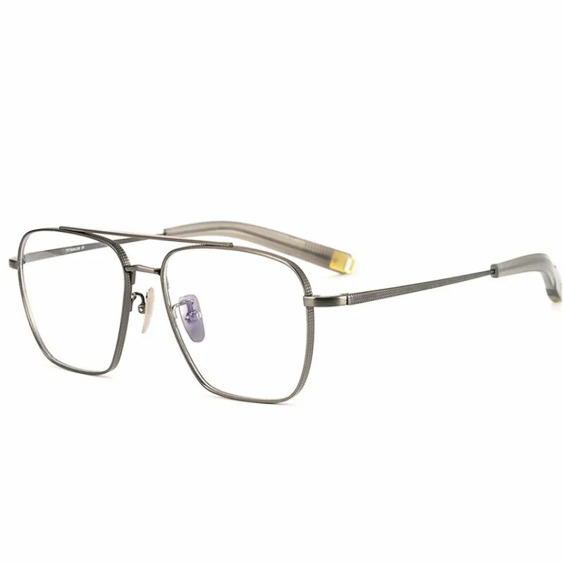 KatKani Unisex Full Rim Polygon Square Titanium Double Bridge Eyeglasses 50004