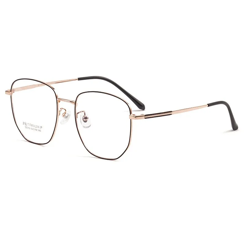 KatKani Unisex Full Rim Polygonal β Titanium Alloy Frame Eyeglasses 32216