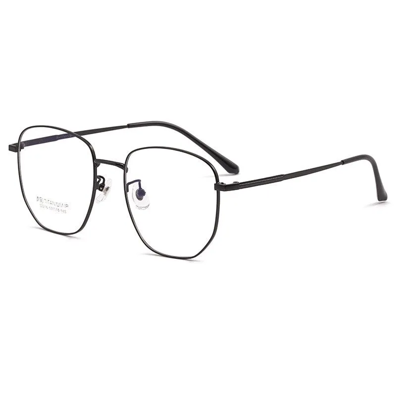 KatKani Unisex Full Rim Polygonal β Titanium Alloy Frame Eyeglasses 32216