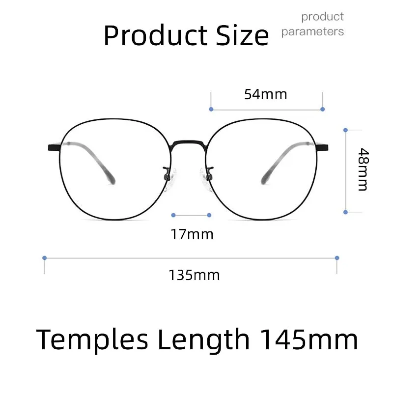 KatKani Unisex Full Rim Round Square Titanium Alloy Eyeglasses 1007T