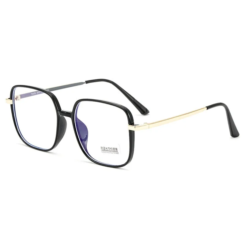 KatKani Unisex Full Rim Square TR 90 Acrylic Frame Anti Blue Light Eyeglasses T2055