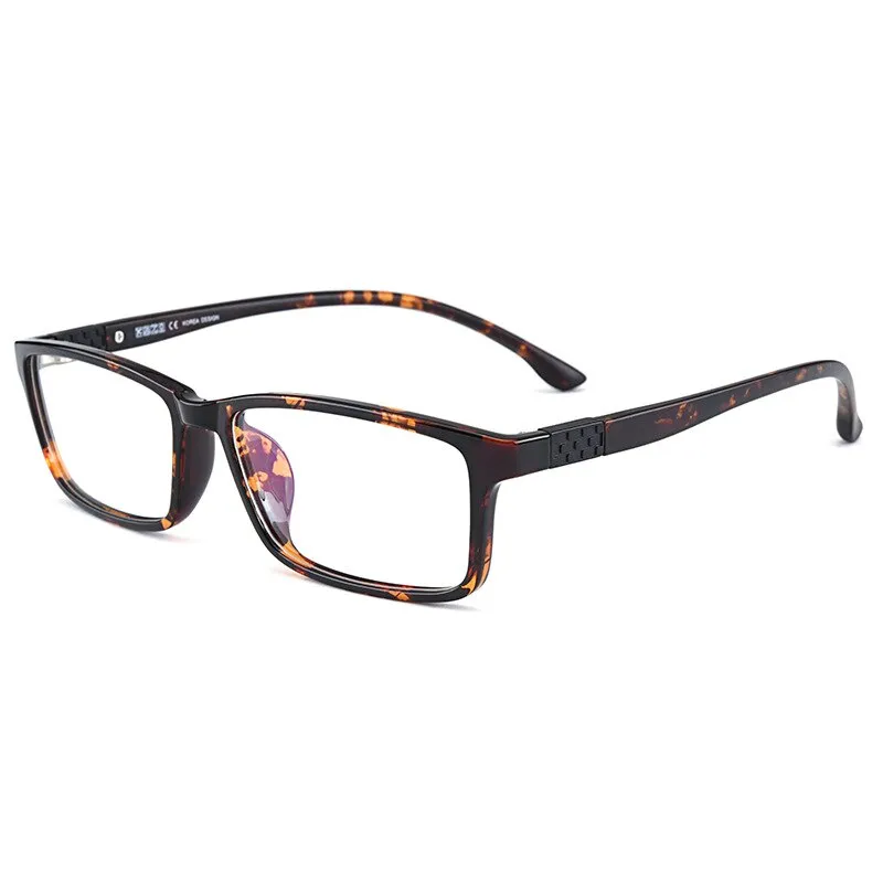 KatKani Unisex Full Rim Square TR 90 Blue Tortoiseshell Anti Blue Light Reading Glasses D044