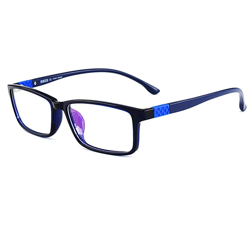 KatKani Unisex Full Rim Square TR 90 Blue Tortoiseshell Anti Blue Light Reading Glasses D044